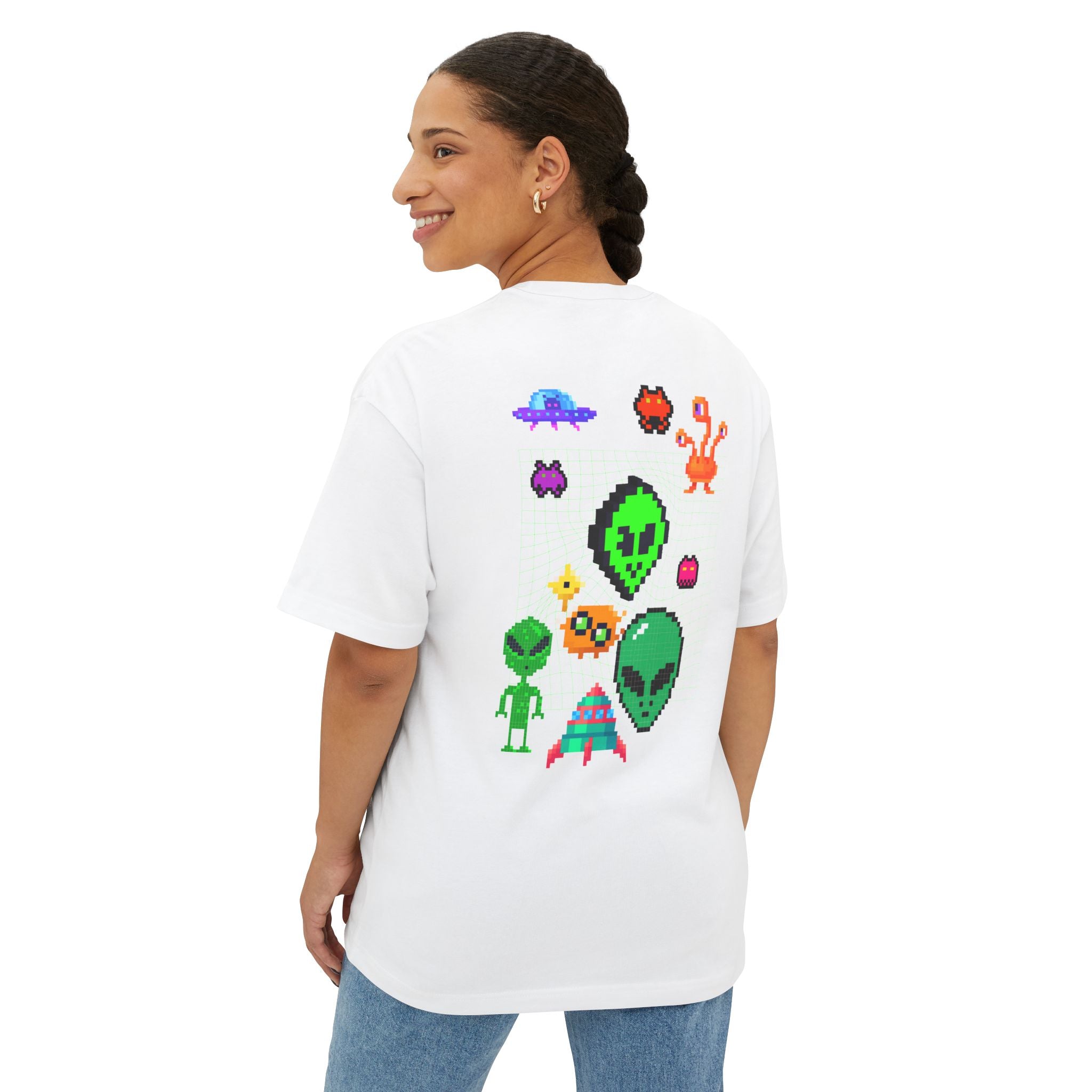 Wemby Alien Sticker Unisex Oversized Boxy Tee