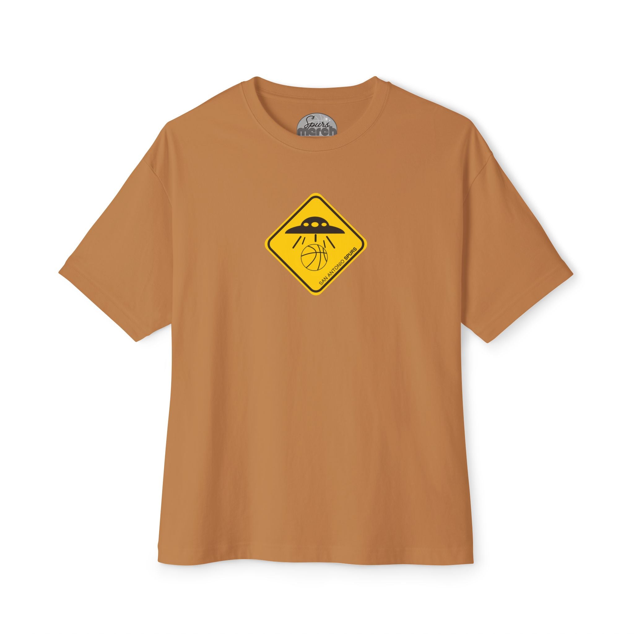 UFO Spurs Graphic Tee — Oversized Boxy Alien Sign T-Shirt