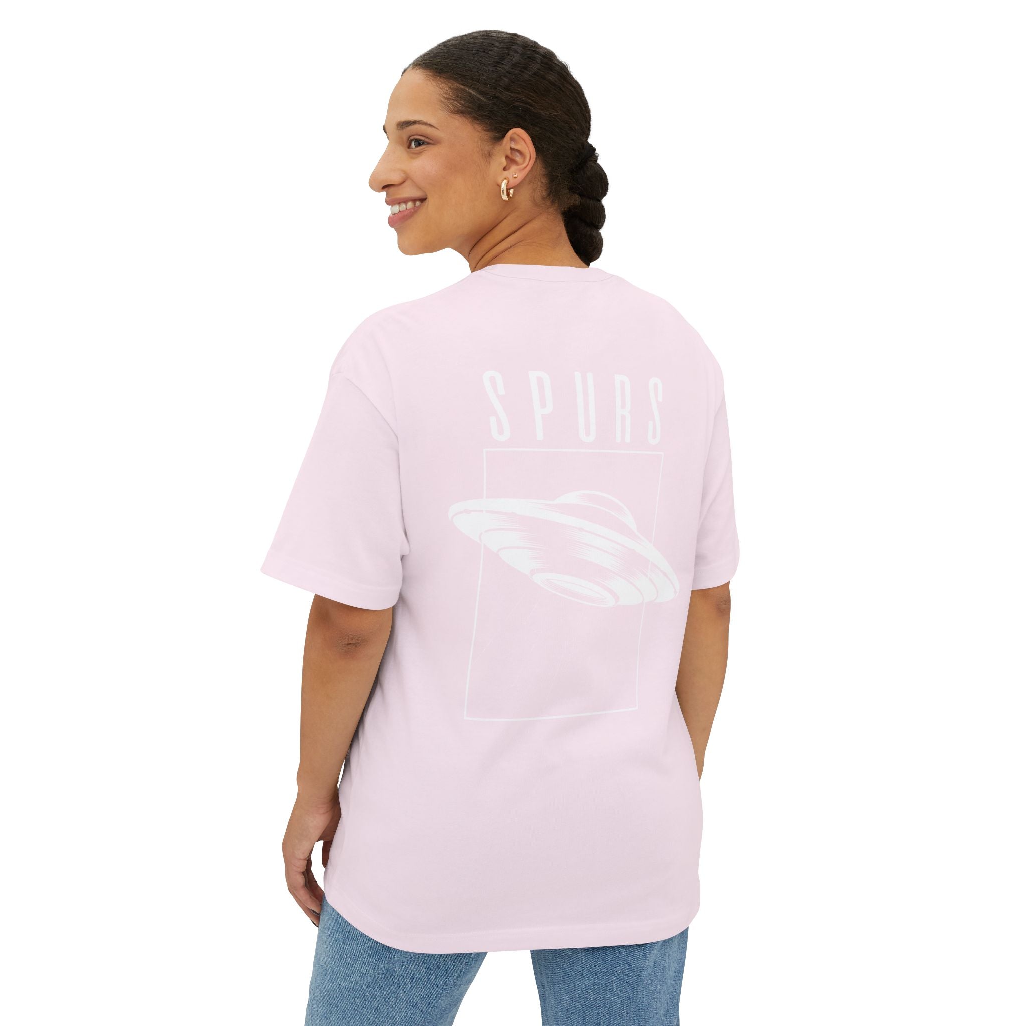UFO Spurs Graphic Tee — Oversized Boxy Alien Sign T-Shirt