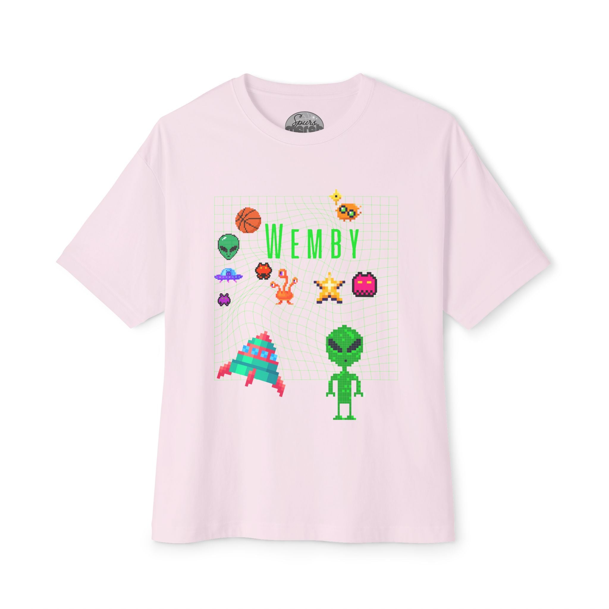 Wemby Alien Sticker Unisex Oversized Boxy Tee