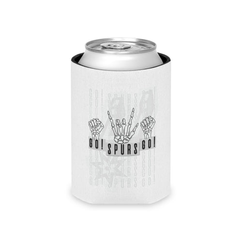 Can Cooler — Grunge “Go! Spurs! Go!” Skeleton Hands Beer Koozie