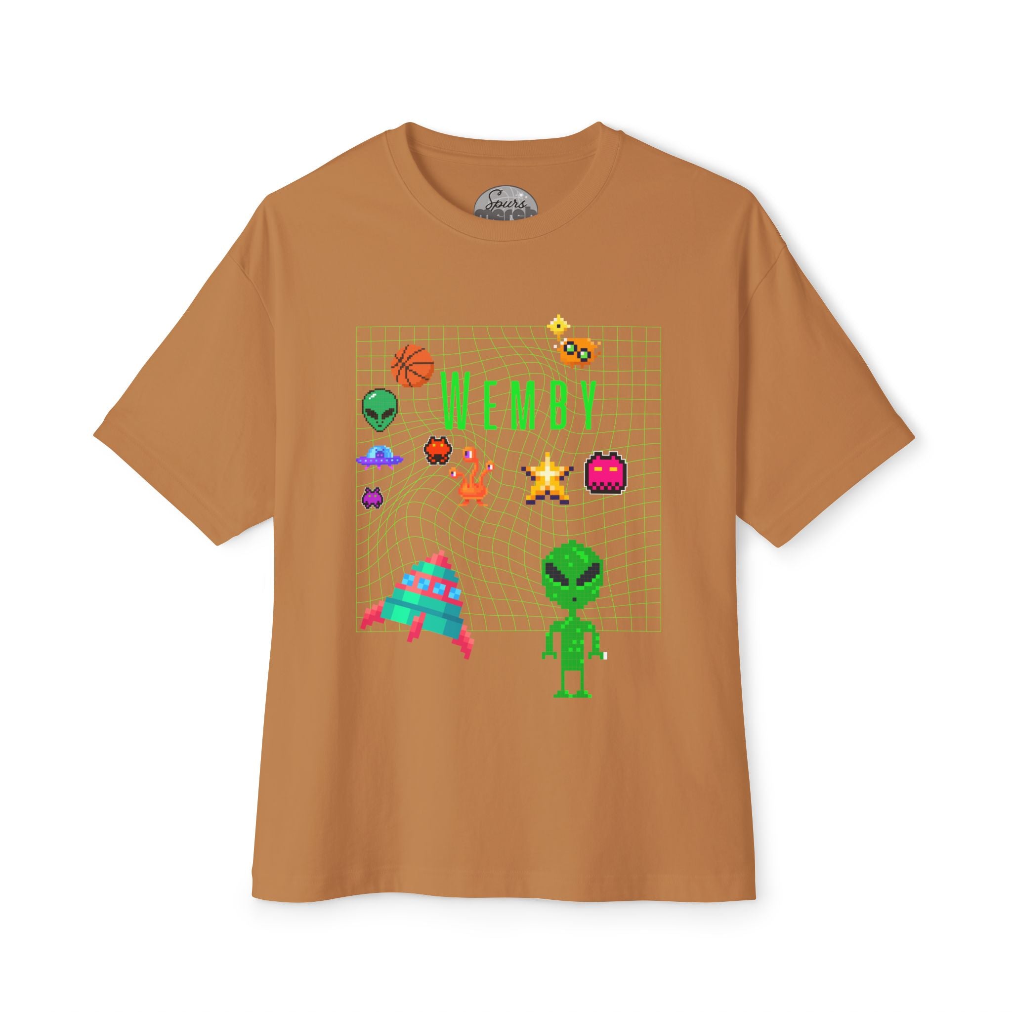 Wemby Alien Sticker Unisex Oversized Boxy Tee
