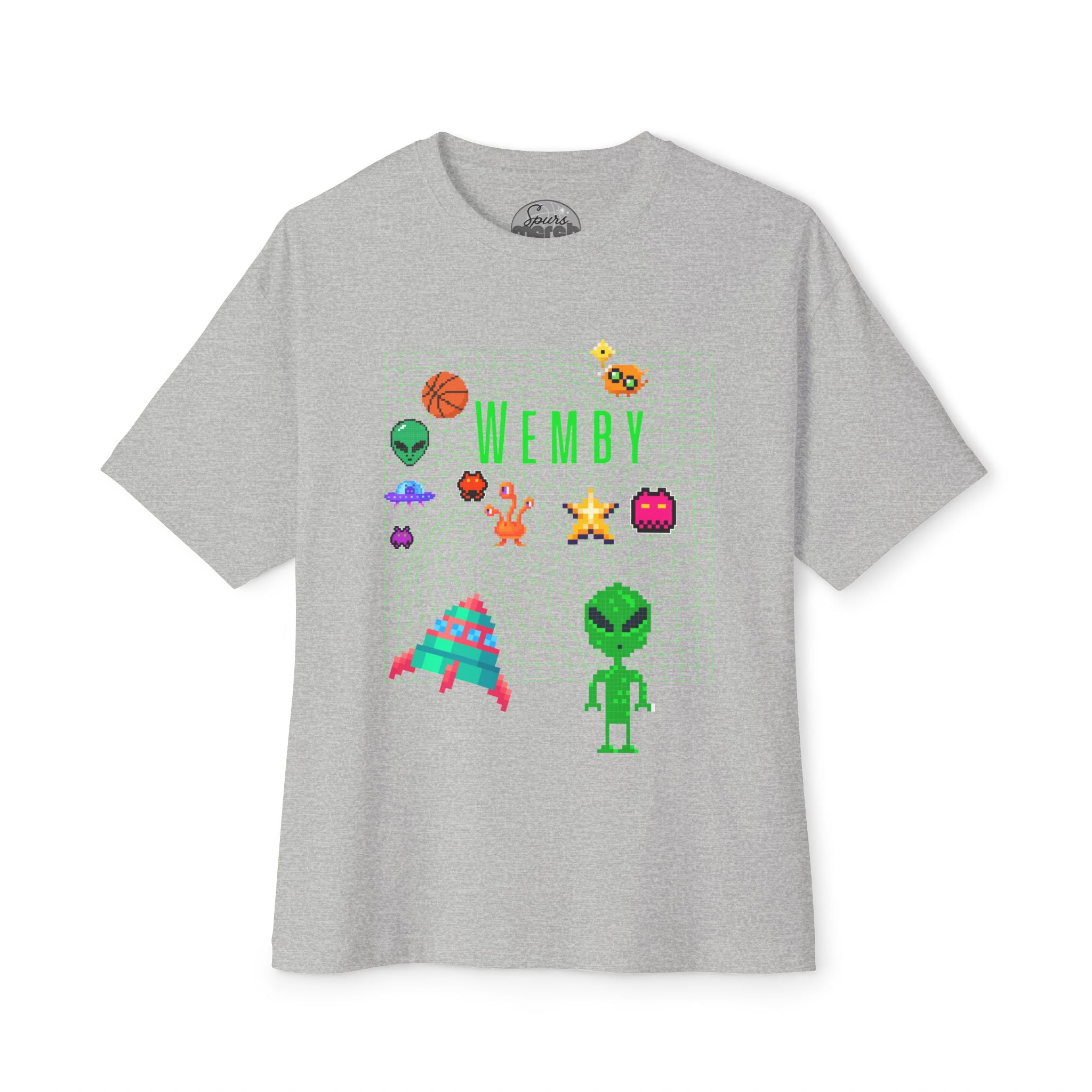 Wemby Alien Sticker Unisex Oversized Boxy Tee