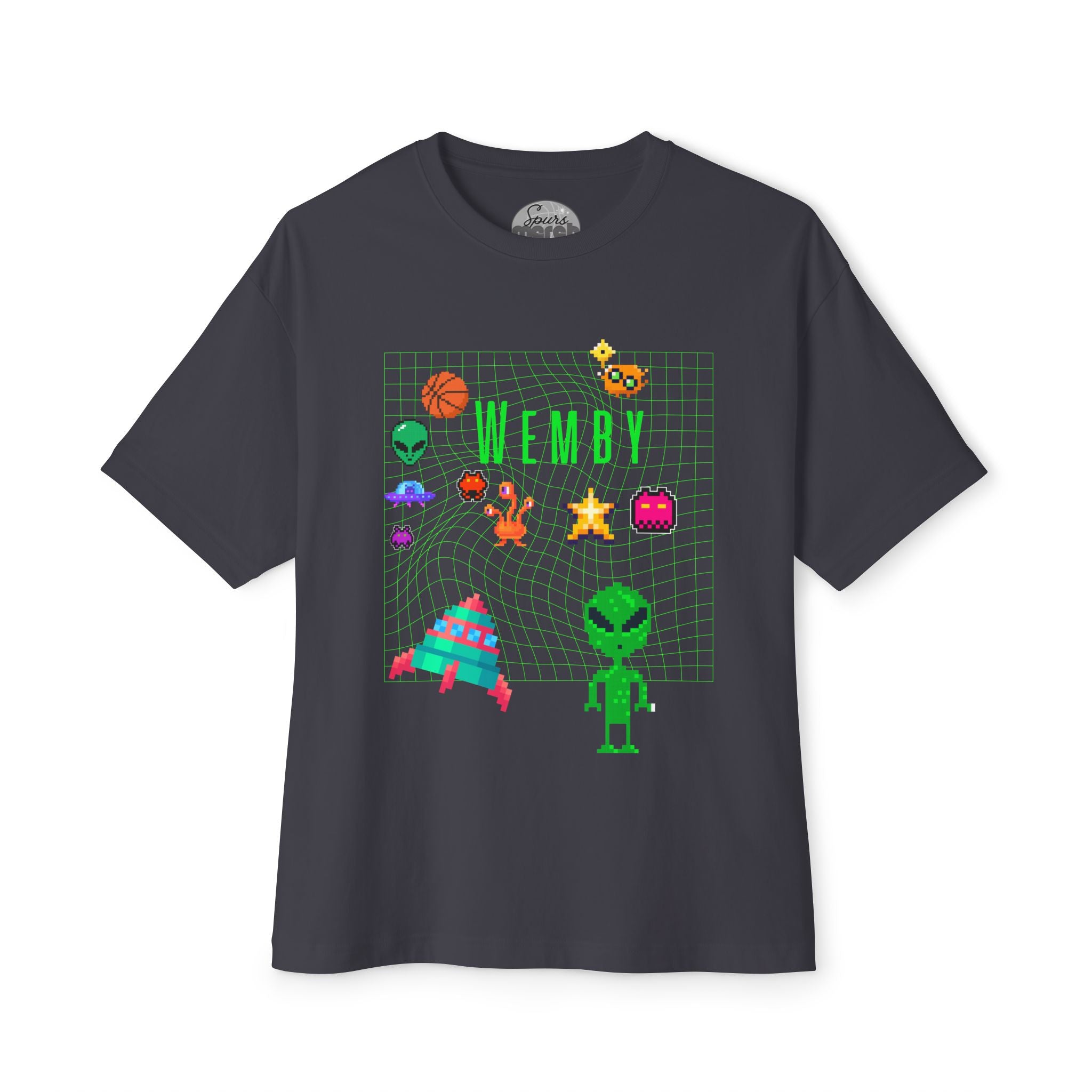Wemby Alien Sticker Unisex Oversized Boxy Tee