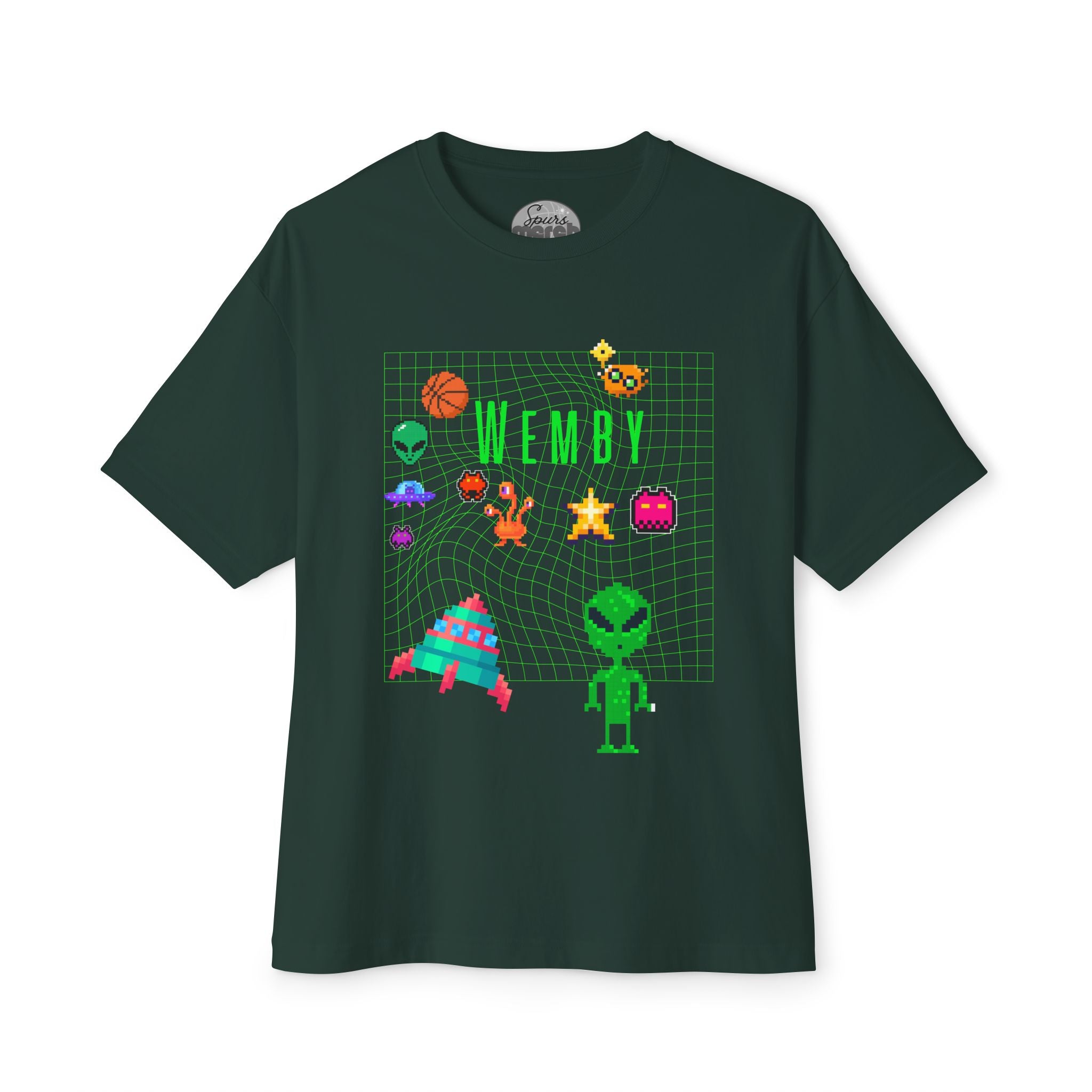 Wemby Alien Sticker Unisex Oversized Boxy Tee
