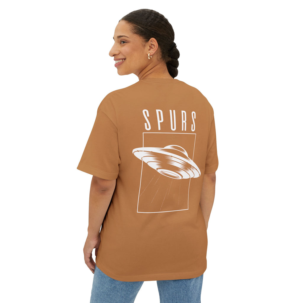 UFO Spurs Graphic Tee — Oversized Boxy Alien Sign T-Shirt