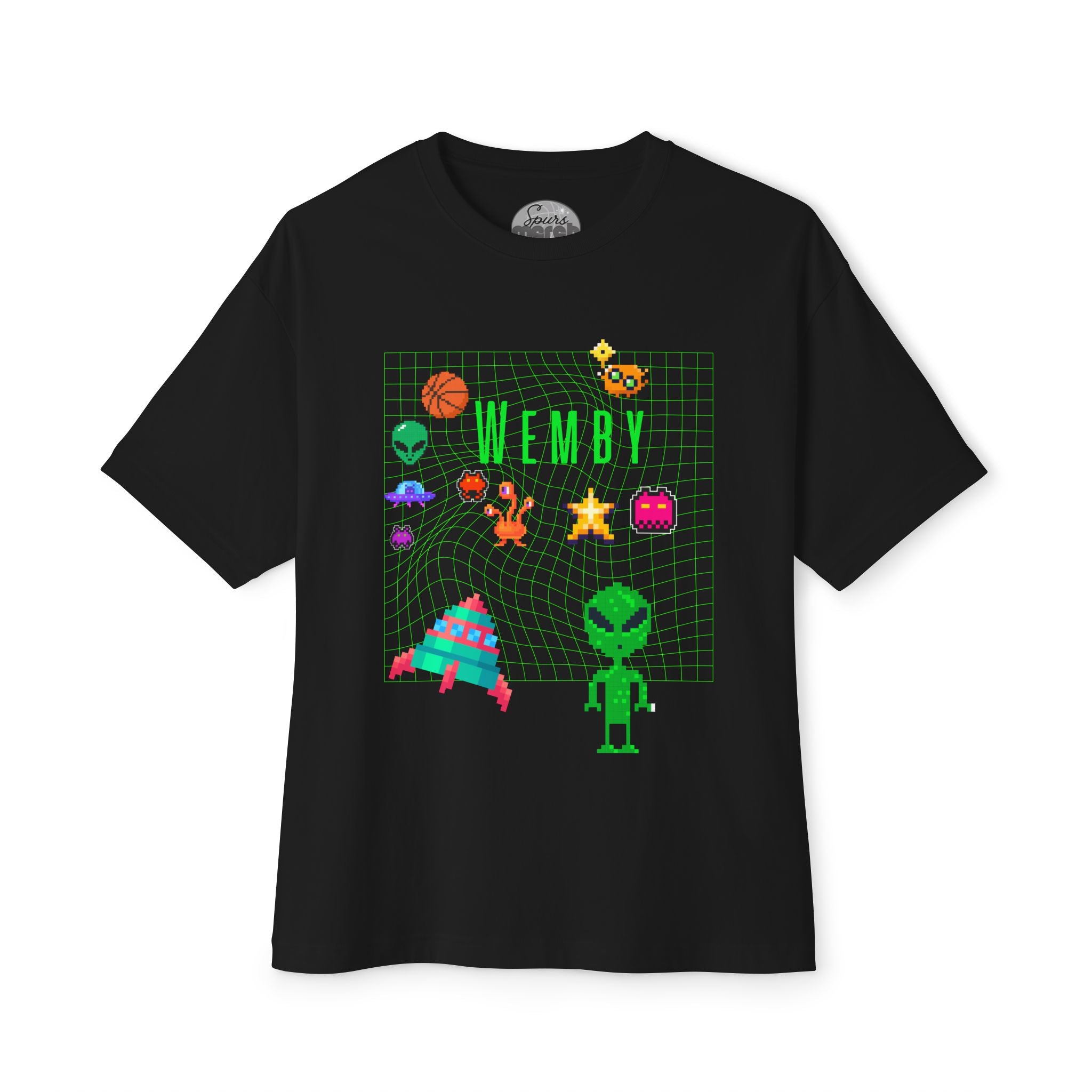 Wemby Alien Sticker Unisex Oversized Boxy Tee