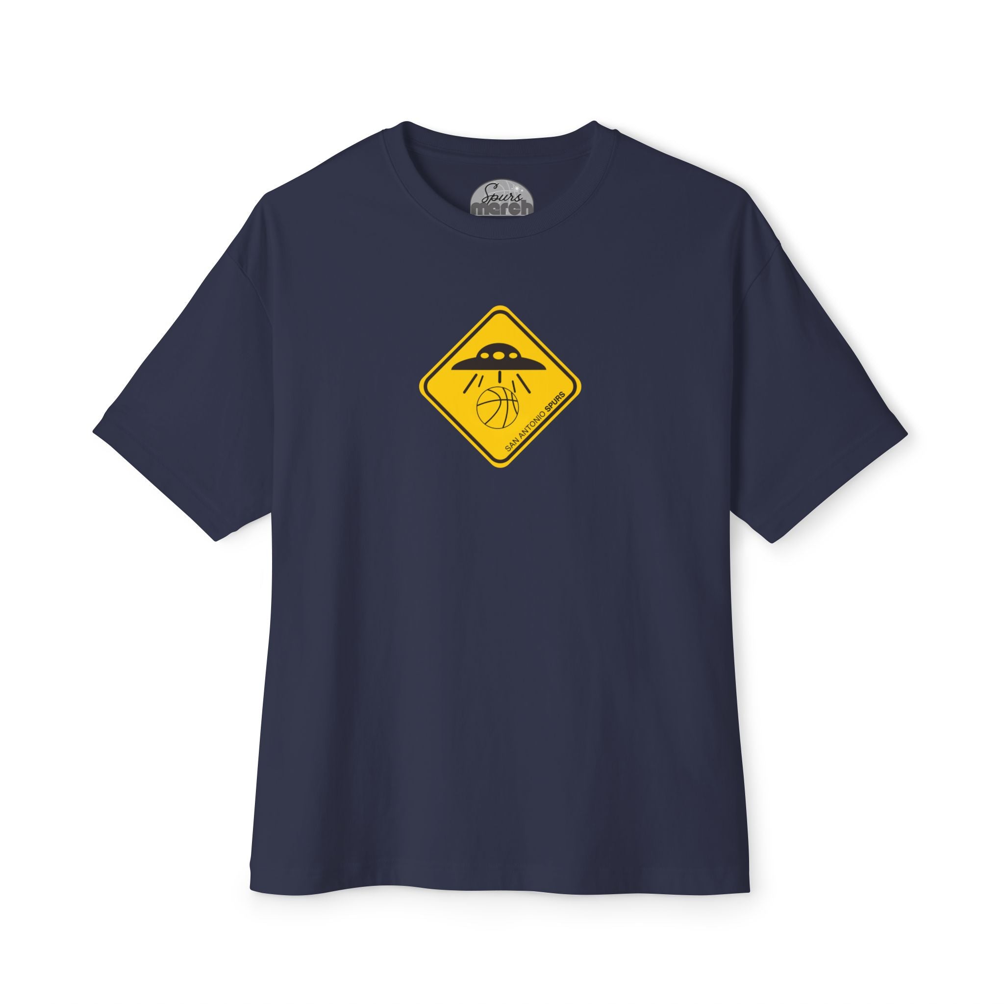 UFO Spurs Graphic Tee — Oversized Boxy Alien Sign T-Shirt