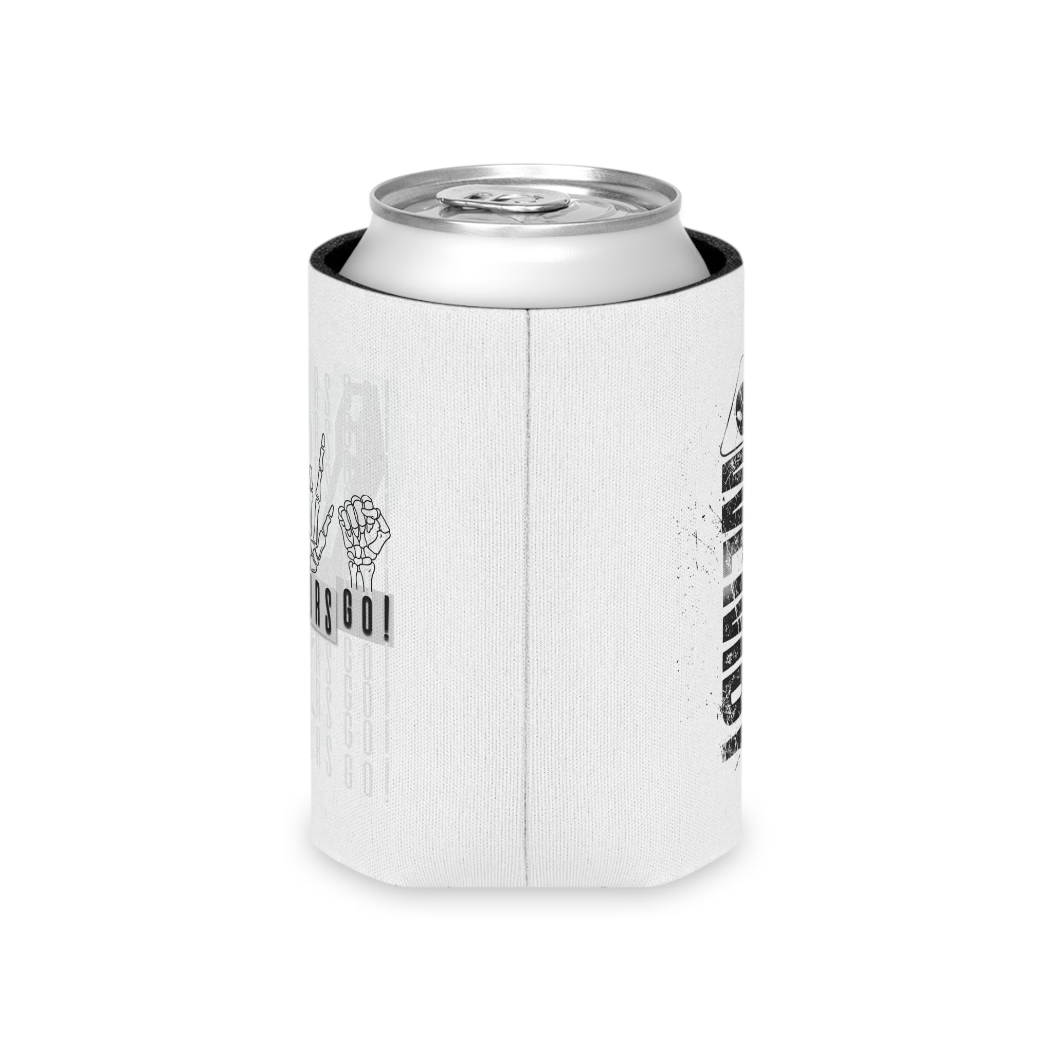 Can Cooler — Grunge “Go! Spurs! Go!” Skeleton Hands Beer Koozie