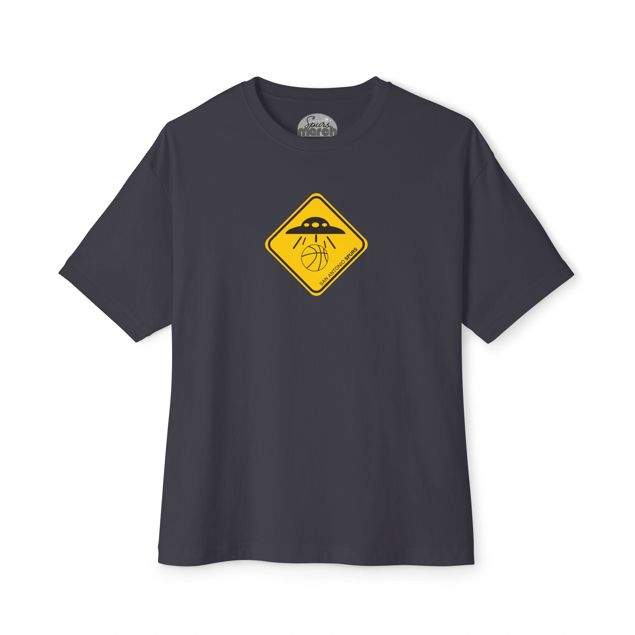 UFO Spurs Graphic Tee — Oversized Boxy Alien Sign T-Shirt