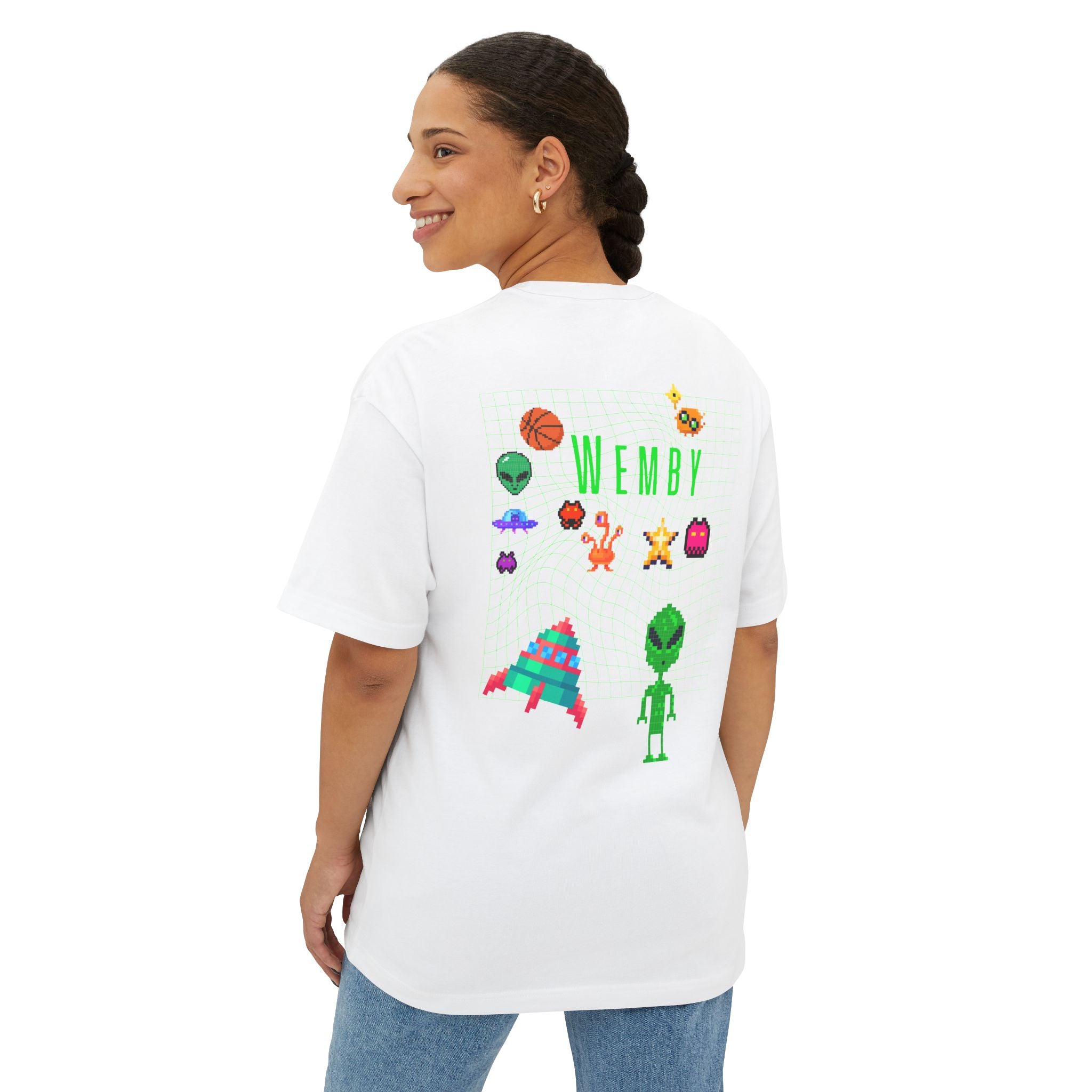 SPURS Alien Pixel Art Tee — Retro 8‑Bit UFO & Alien Graphic T‑Shirt