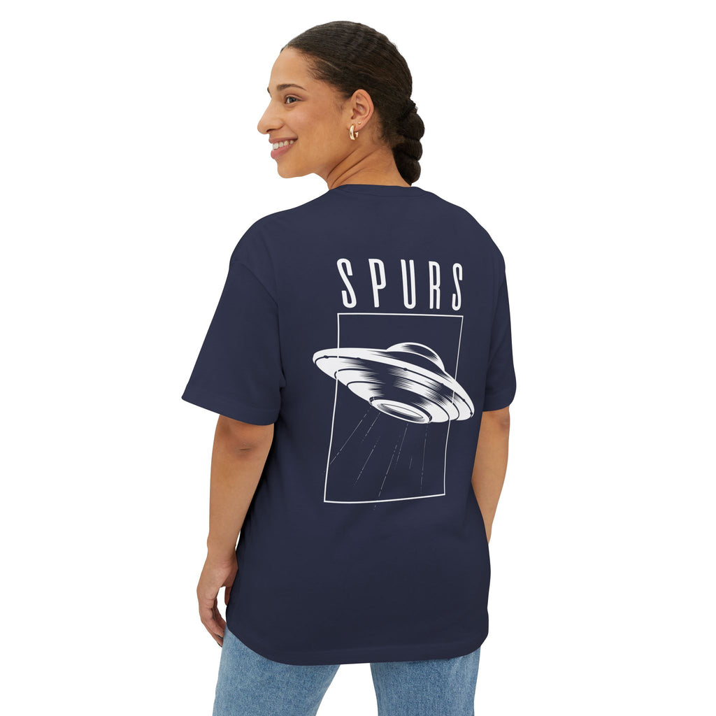 UFO Spurs Graphic Tee — Oversized Boxy Alien Sign T-Shirt