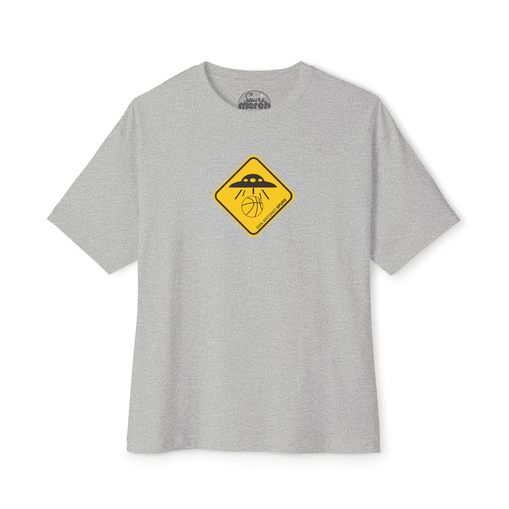UFO Spurs Graphic Tee — Oversized Boxy Alien Sign T-Shirt