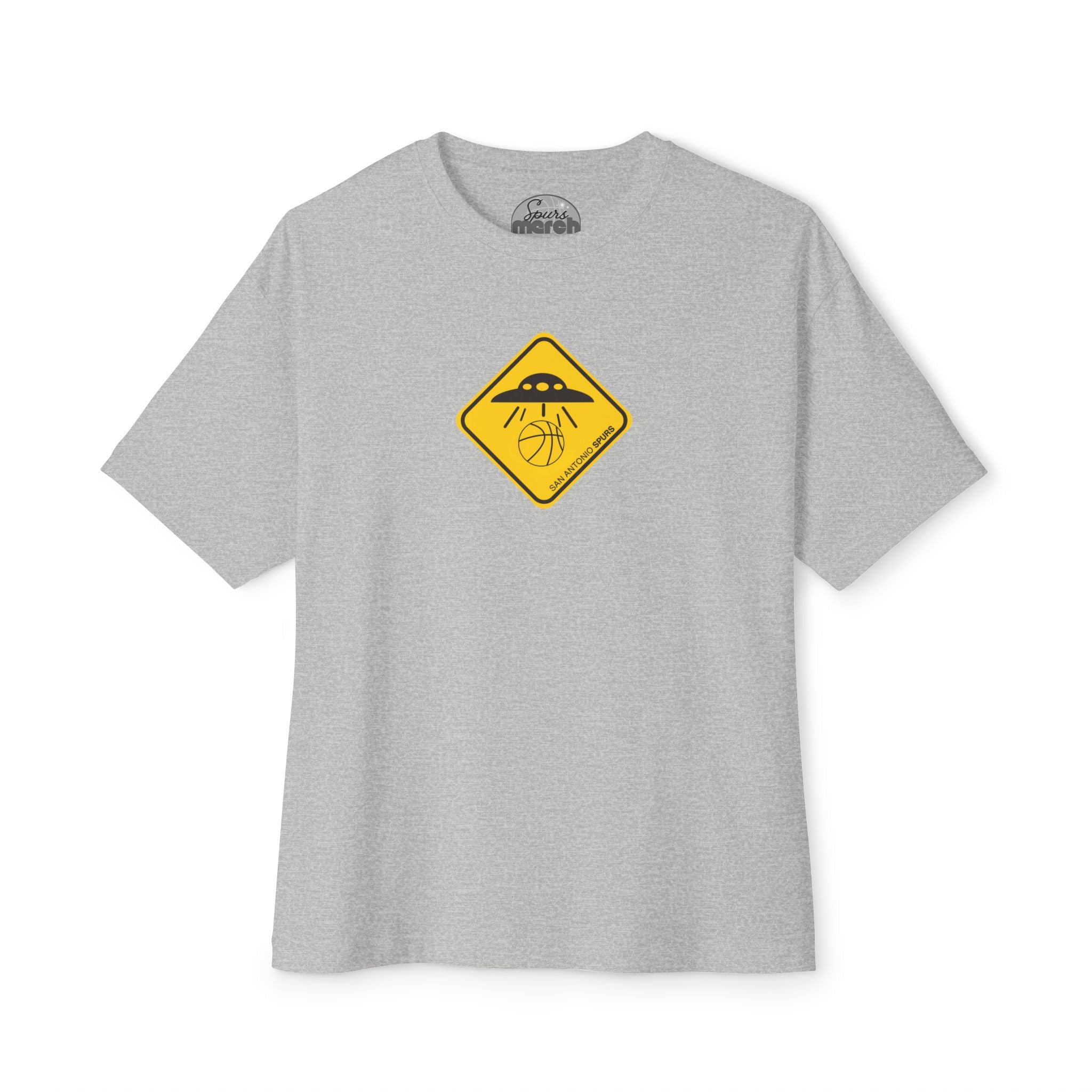UFO Spurs Graphic Tee — Oversized Boxy Alien Sign T-Shirt