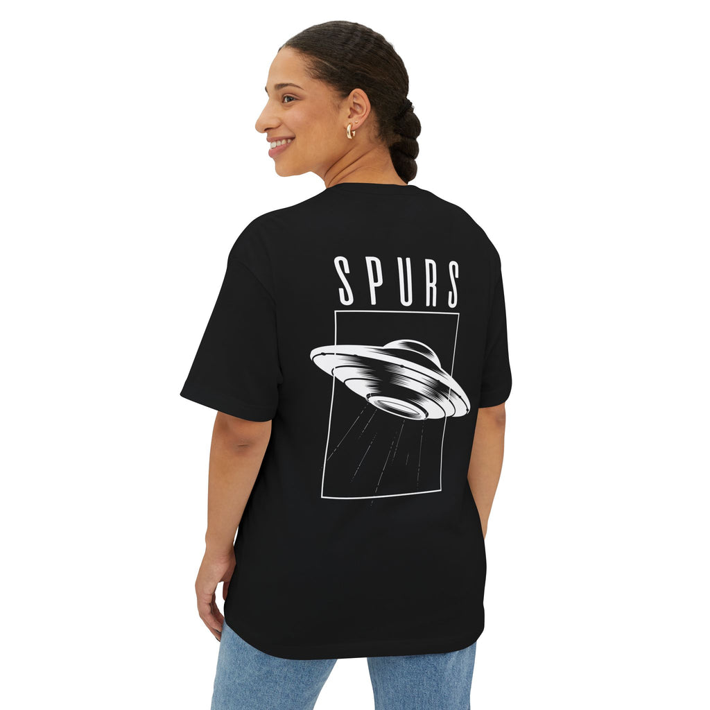 UFO Spurs Graphic Tee — Oversized Boxy Alien Sign T-Shirt