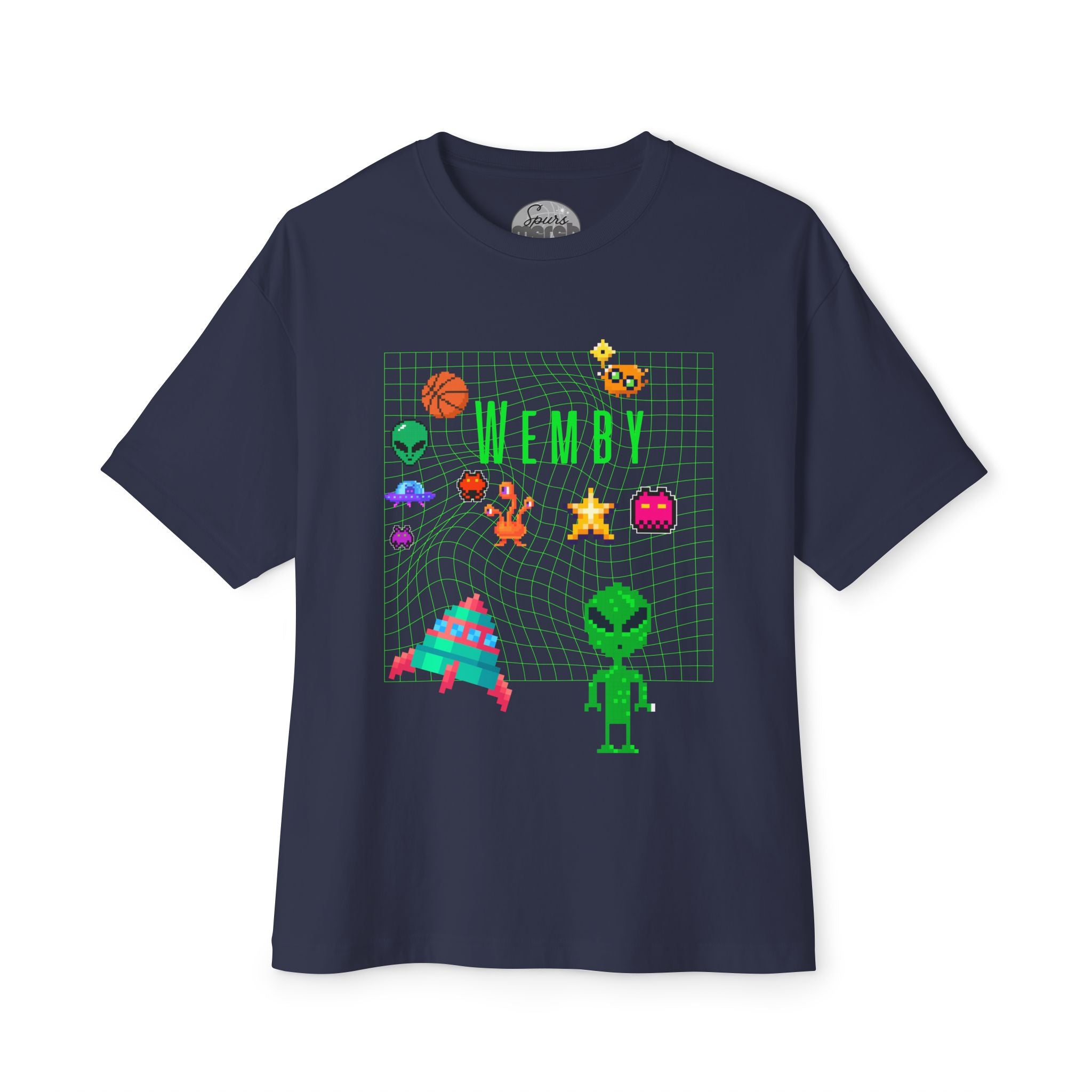 Wemby Alien Sticker Unisex Oversized Boxy Tee